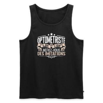 Optométriste le seul Optométriste le vrai Optométr - Débardeur bio Premium Homme - noir - Devant - AI Model Male 178 light (178cm)