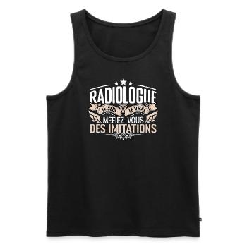 Radiologue le seul Radiologue le vrai Radiologue - Débardeur bio Premium Homme - noir - Devant - Michal (187cm)