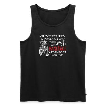 Handball Zubehör handballer Motiv - Männer Premium Bio Tank Top - Schwarz - Vorne - Michal (187cm)