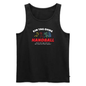 Handball Zubehör handballer Motiv - Männer Premium Bio Tank Top - Schwarz - Vorne - Michal (187cm)