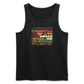 Handball Zubehör handballer Motiv - Männer Premium Bio Tank Top - Schwarz - Vorne - Michal (187cm)