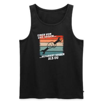 Artisans d’idées cadeaux DIY - Débardeur bio Premium Homme - noir - Devant - Michal (187cm)
