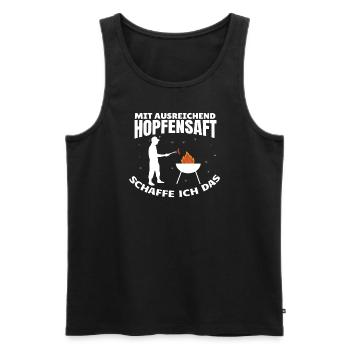 Grillen und Camper Geschenkidee - Männer Premium Bio Tank Top - Schwarz - Vorne - Michal (187cm)