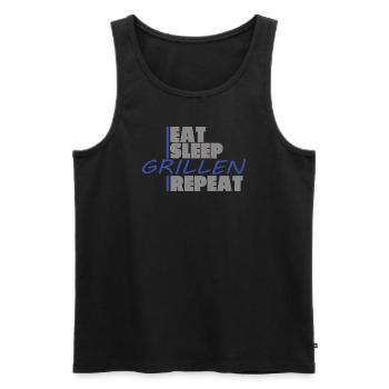 Grillen und Camper Geschenkidee - Männer Premium Bio Tank Top - Schwarz - Vorne - Michal (187cm)
