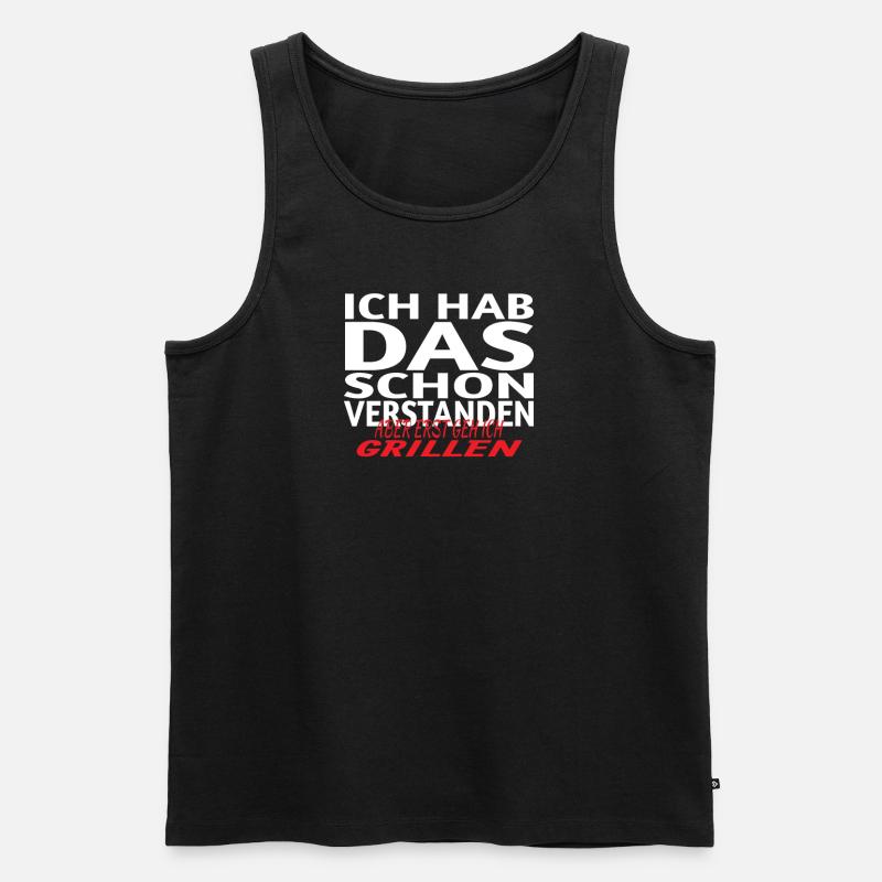 Grillen und Camper Geschenkidee - Männer Premium Bio Tank Top - Schwarz