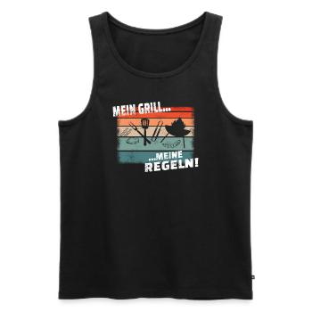 Grillen und Camper Geschenkidee - Männer Premium Bio Tank Top - Schwarz - Vorne - Michal (187cm)