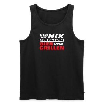 Grillen und Camper Geschenkidee - Männer Premium Bio Tank Top - Schwarz - Vorne - Michal (187cm)