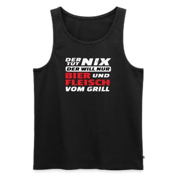 Grillen und Camper Geschenkidee - Männer Premium Bio Tank Top - Schwarz - Vorne - Michal (187cm)