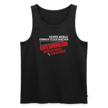Grillen und Camper Geschenkidee - Männer Premium Bio Tank Top - Schwarz - Vorne - Michal (187cm)
