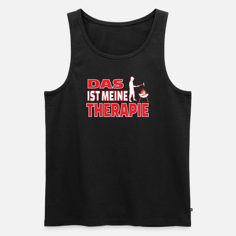 Grillen und Camper Geschenkidee - Männer Premium Bio Tank Top - Schwarz
