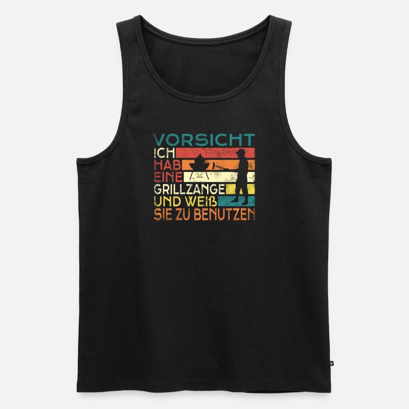 Grillen und Camper Geschenkidee - Männer Premium Bio Tank Top - Schwarz