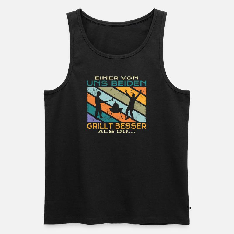 Grillen und Camper Geschenkidee - Männer Premium Bio Tank Top - Schwarz
