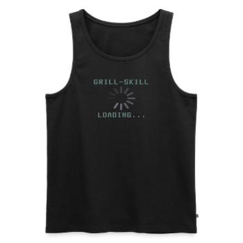 Idée de barbecue et de cadeau de camping-car - Débardeur bio Premium Homme - noir - Devant - Michal (187cm)