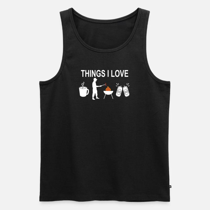 Grillen und Camper Geschenkidee - Männer Premium Bio Tank Top - Schwarz