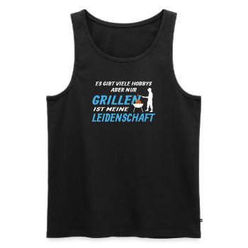 Grillen und Camper Geschenkidee - Männer Premium Bio Tank Top - Schwarz - Vorne - Michal (187cm)