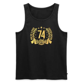 74 Jahre Geburtstagsgeschenk 74 Jahre - Männer Premium Bio Tank Top - Schwarz - Vorne - AI Model Male 178 light (178cm)