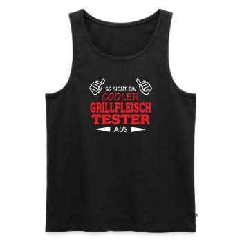 Grillen und Camper Geschenkidee - Männer Premium Bio Tank Top - Schwarz - Vorne - Michal (187cm)