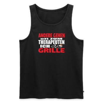 Grillen und Camper Geschenkidee - Männer Premium Bio Tank Top - Schwarz - Vorne - Michal (187cm)