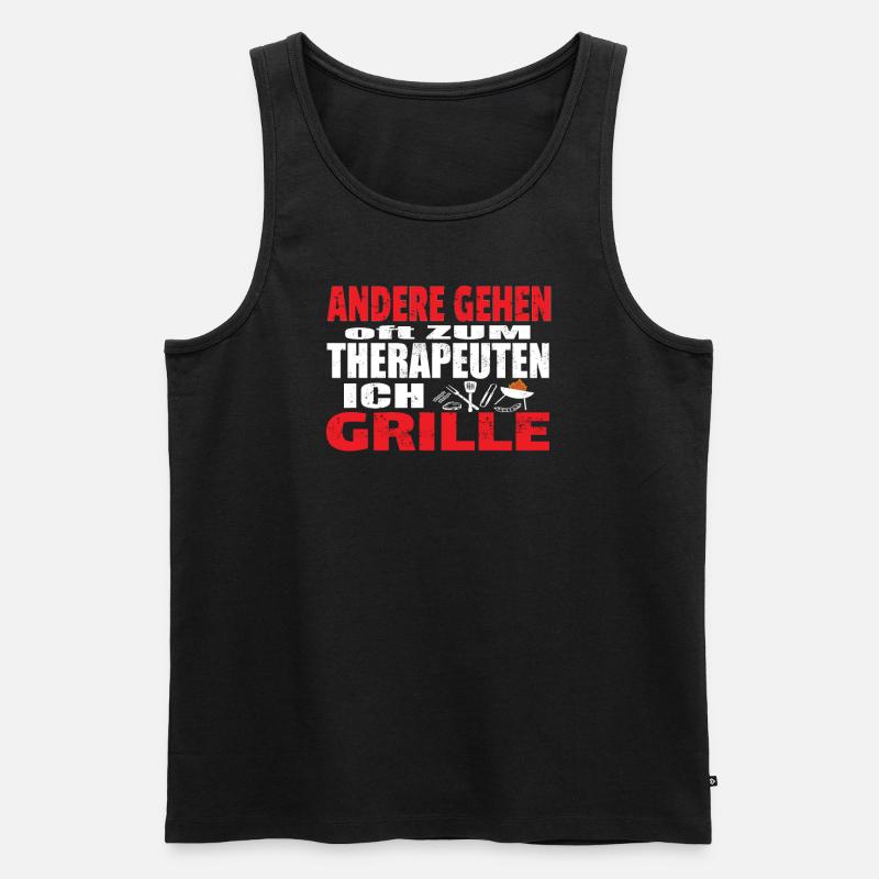 Grillen und Camper Geschenkidee - Männer Premium Bio Tank Top - Schwarz