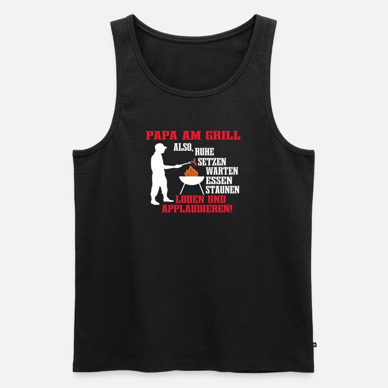 Grillen und Camper Geschenkidee - Männer Premium Bio Tank Top - Schwarz