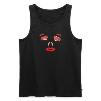 Idée de barbecue et de cadeau de camping-car - Débardeur bio Premium Homme - noir - Devant - Michal (187cm)
