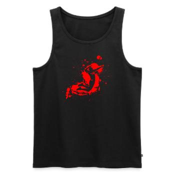 Volleyball Spike Man Rot - Männer Premium Bio Tank Top - Schwarz - Vorne - AI Model Male 178 light (178cm)