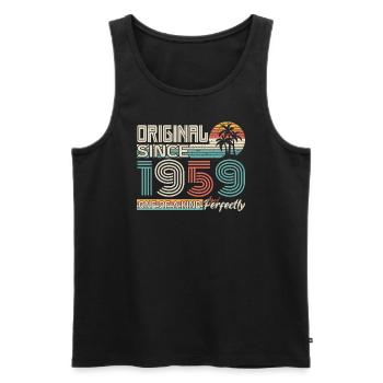 1959 Jubiläum 1959 geboren 1959 Jubiläum - Männer Premium Bio Tank Top - Schwarz - Vorne - AI Model Male 178 light (178cm)