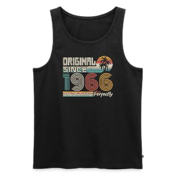1966 anniversary 1966 born in 1966 anniversary - Men's Premium Organic Tank Top - black - Front - AI Model Male 178 light (178cm)