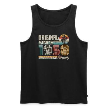 1958 Geburtstag 1958 geboren 1958 Jubiläum - Männer Premium Bio Tank Top - Schwarz - Vorne - AI Model Male 178 light (178cm)
