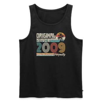 2009 Jubiläum 2009 Jahrgang 2009 Jubiläum - Männer Premium Bio Tank Top - Schwarz - Vorne - AI Model Male 178 light (178cm)