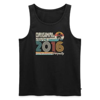 2016 anniversary 2016 born in 2016 anniversary - Men's Premium Organic Tank Top - black - Front - AI Model Male 178 light (178cm)