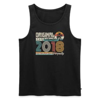 May 2018 anniversary May 2018 gift 2018 - Men's Premium Organic Tank Top - black - Front - AI Model Male 178 light (178cm)