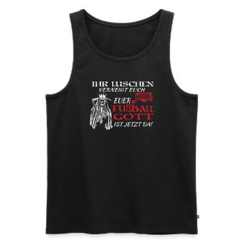 Fußballzubehör Geschenkidee Fußballfan - Männer Premium Bio Tank Top - Schwarz - Vorne - Michal (187cm)