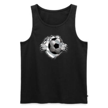 Fußballzubehör Geschenkidee Fußballfan - Männer Premium Bio Tank Top - Schwarz - Vorne - Michal (187cm)