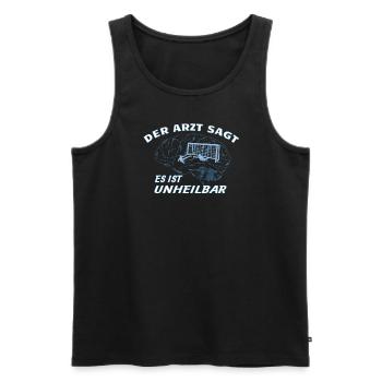 Fußballzubehör Geschenkidee Fußballfan - Männer Premium Bio Tank Top - Schwarz - Vorne - Michal (187cm)