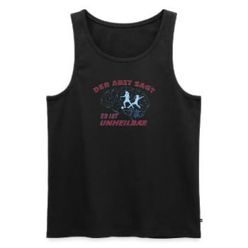 Fußballzubehör Geschenkidee Fußballfan - Männer Premium Bio Tank Top - Schwarz - Vorne - Michal (187cm)