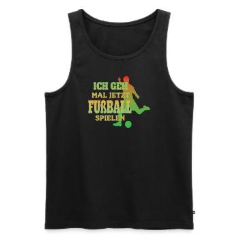 Fußballzubehör Geschenkidee Fußballfan - Männer Premium Bio Tank Top - Schwarz - Vorne - Michal (187cm)