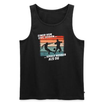 Fußballzubehör Geschenkidee Fußballfan - Männer Premium Bio Tank Top - Schwarz - Vorne - Michal (187cm)