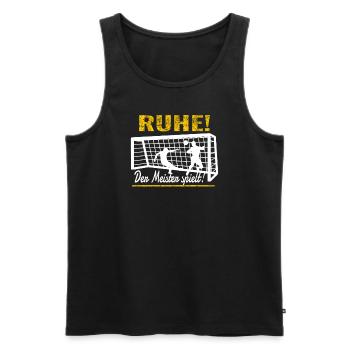 Fußballzubehör Geschenkidee Fußballfan - Männer Premium Bio Tank Top - Schwarz - Vorne - Michal (187cm)