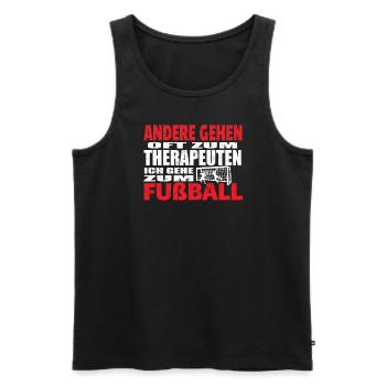 Fußballzubehör Geschenkidee Fußballfan - Männer Premium Bio Tank Top - Schwarz - Vorne - Michal (187cm)