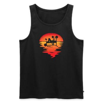 Fitness accessories for athletes - Men's Premium Organic Tank Top - black - Front - AI Model Male 178 light (178cm)