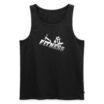Fitness accessories for athletes - Men's Premium Organic Tank Top - black - Front - AI Model Male 178 light (178cm)