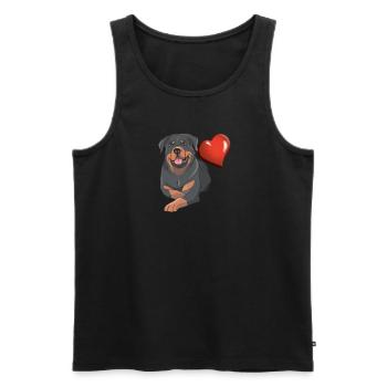 Accessoires pour chiens Rottweiler Propriétaires de chiens - Débardeur bio Premium Homme - noir - Devant - Michal (187cm)