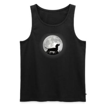 Chien teckel Propriétaire de chien Gechenkidee - Débardeur bio Premium Homme - noir - Devant - Michal (187cm)
