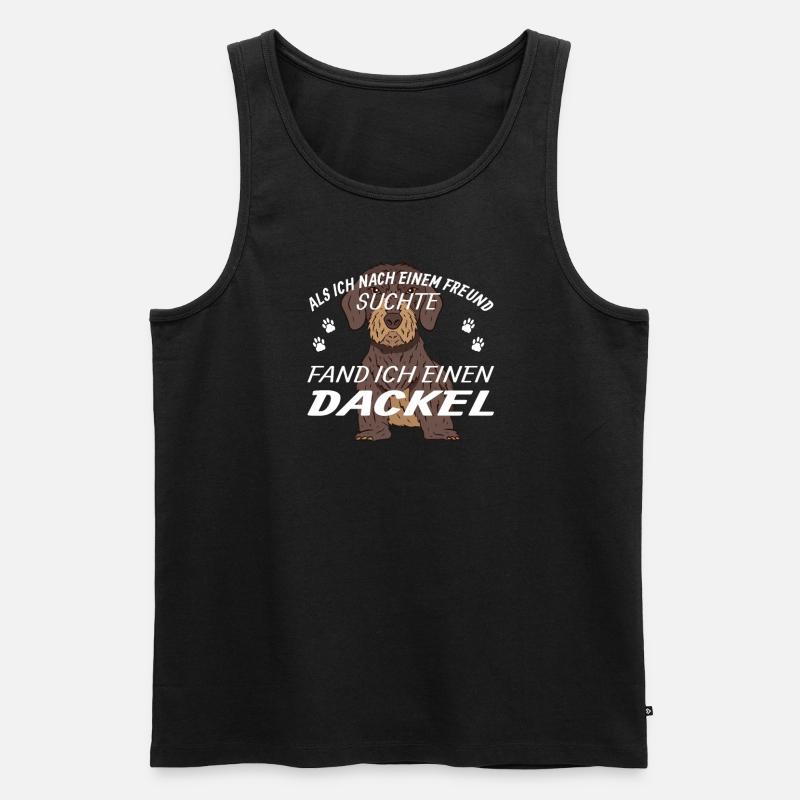 Hund Dackel Hundebesitzer Geschenkidee - Männer Premium Bio Tank Top - Schwarz