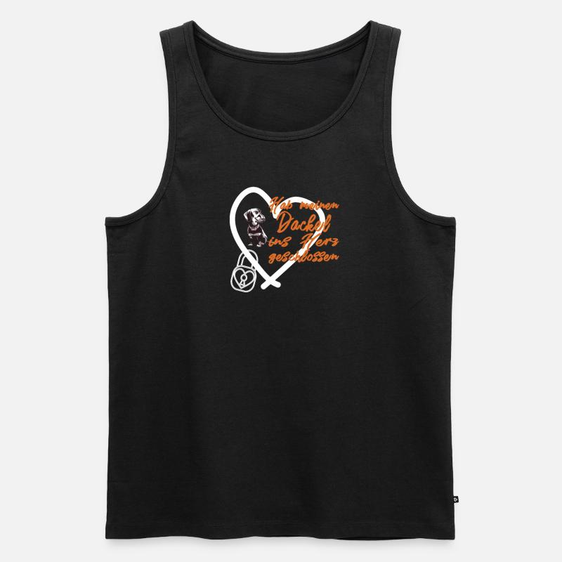 Hund Dackel Hundebesitzer Geschenkidee - Männer Premium Bio Tank Top - Schwarz