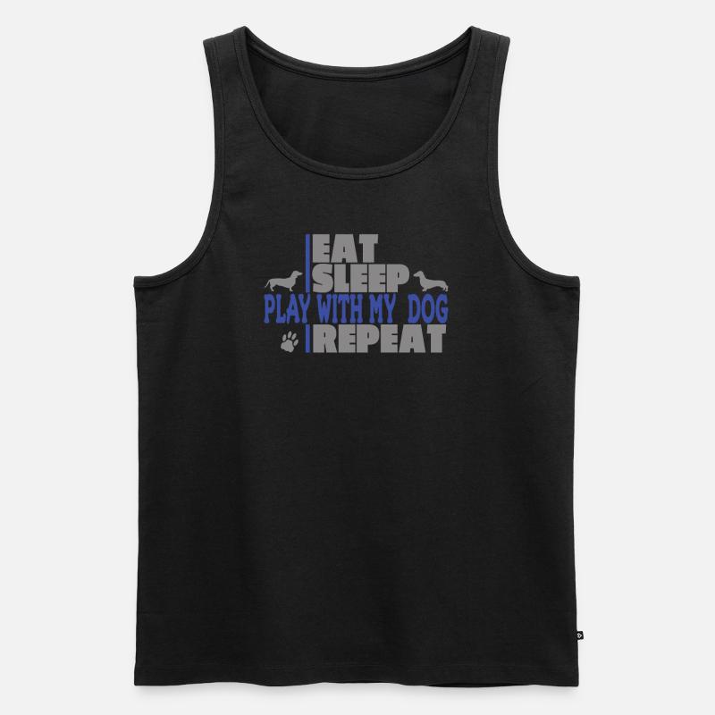 Hund Dackel Hundebesitzer Geschenkidee - Männer Premium Bio Tank Top - Schwarz
