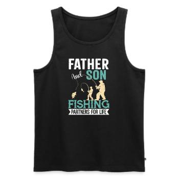 Father And Son Fishing Partners - Men's Premium Organic Tank Top - black - Front - AI Model Male 178 light (178cm)