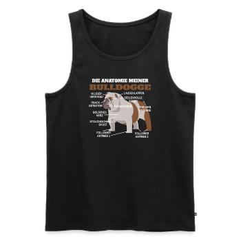 Chien Bulldog Dog Propriétaire Gechenkidee - Débardeur bio Premium Homme - noir - Devant - Michal (187cm)