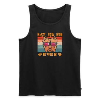 Dog Bulldog Dog Owner Gechenkidee - Men's Premium Organic Tank Top - black - Front - Michal (187cm)